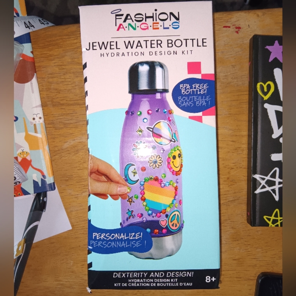 NIB Fashion Angels Jeweled Water Bottle Hydration Design Kit